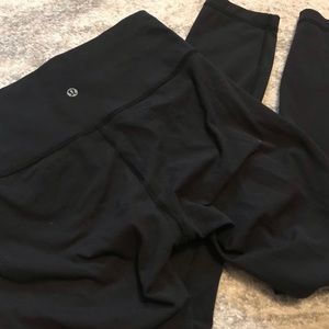 lululemon black leggings wunder under 25” high rise
